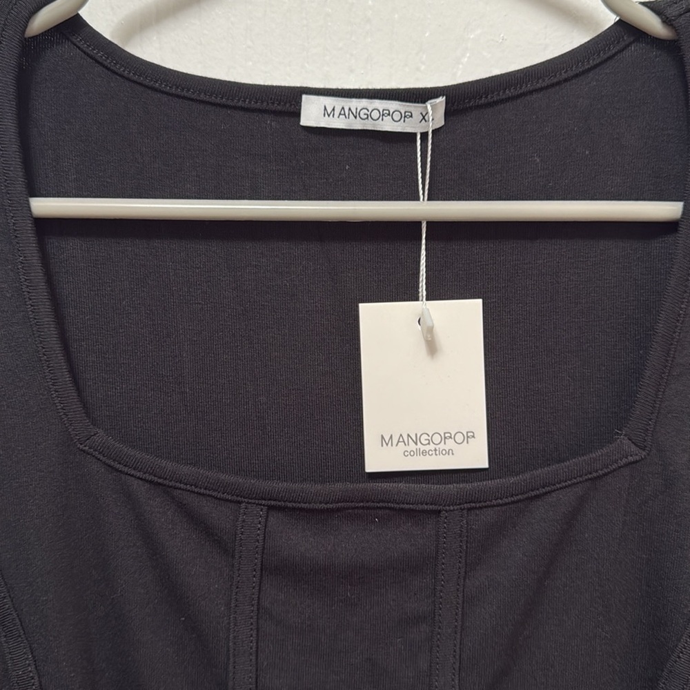 Mangopop Black Long Sleeve Bodysuit Size XL - Picture 2 of 2